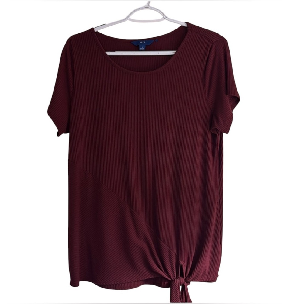 Apt 9 Burgundy Ribbed Blouse - Picture 2 of 5